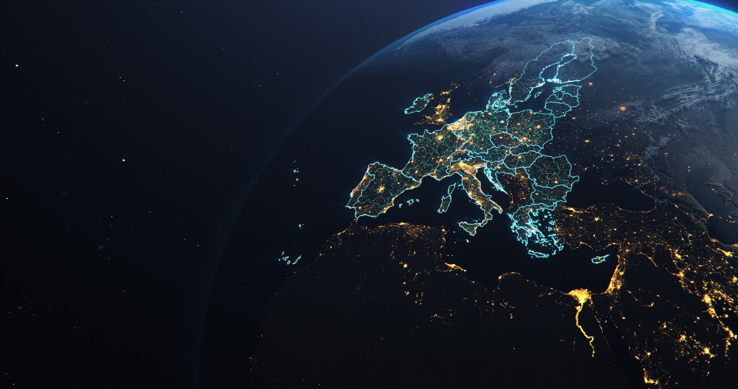 Europe at night viewed from orbit
