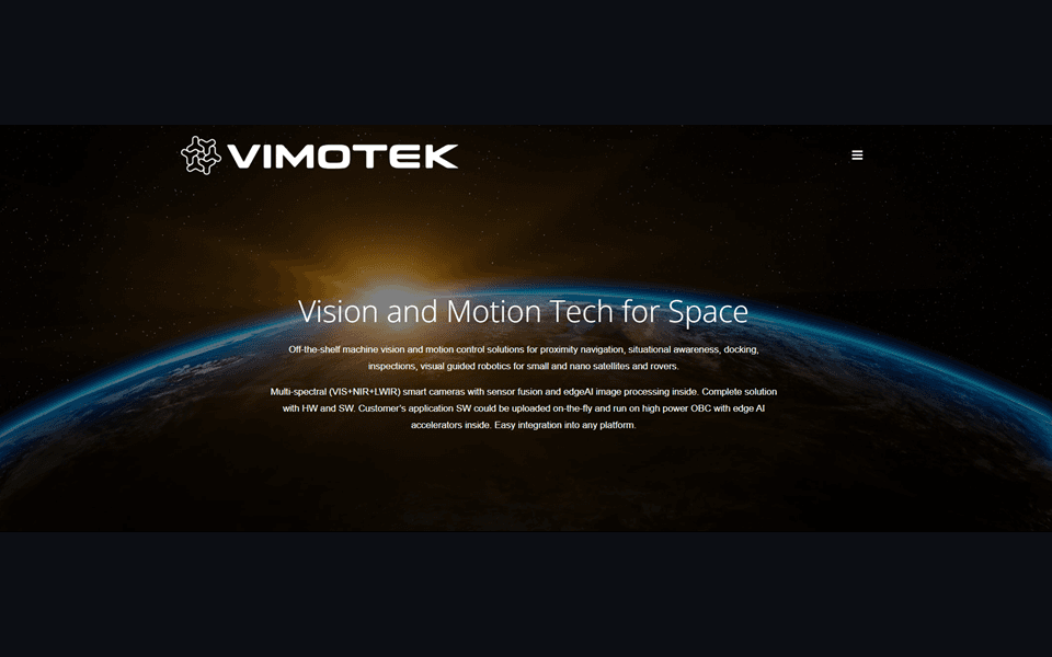 Vimotek vision and motion technology for space